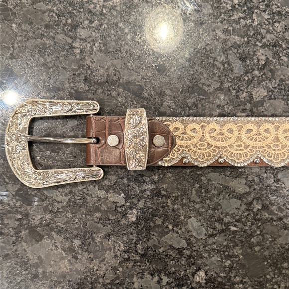 Accessories - Brown and Gold Western Belt